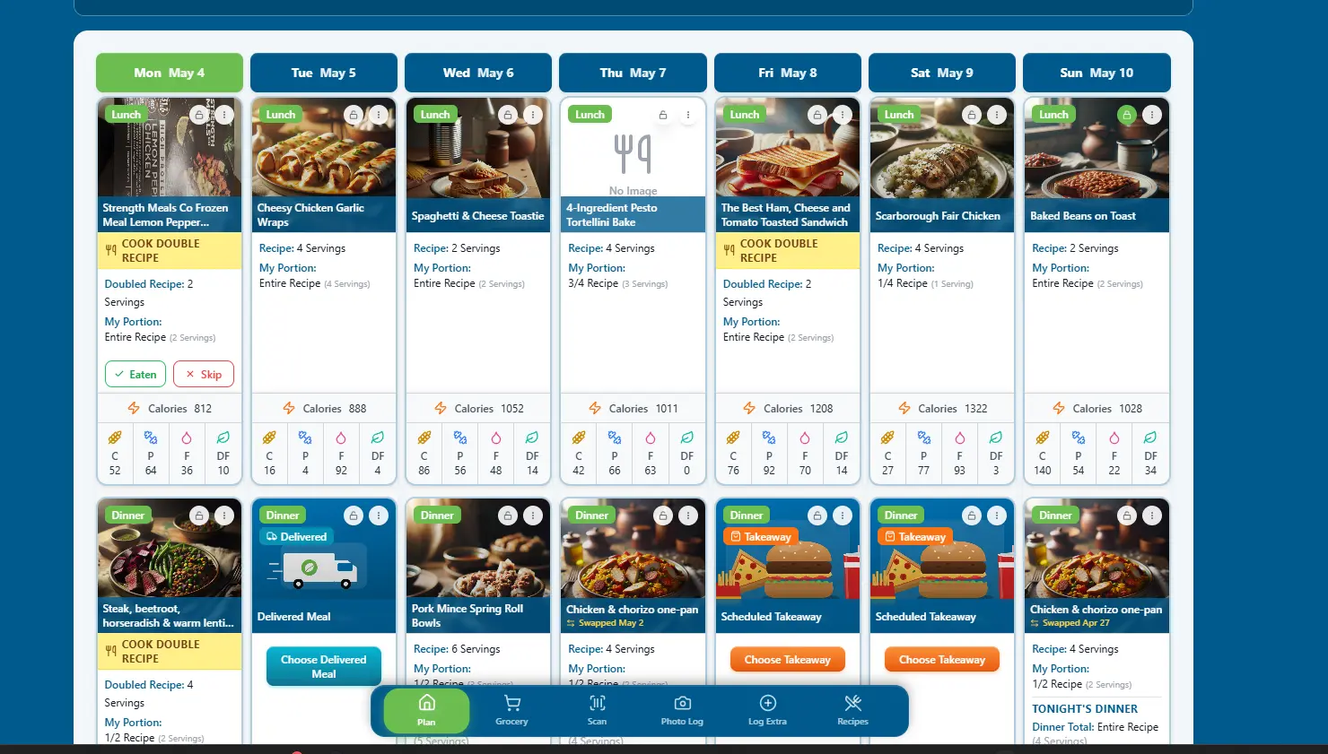 FlexiDiet meal plan preview